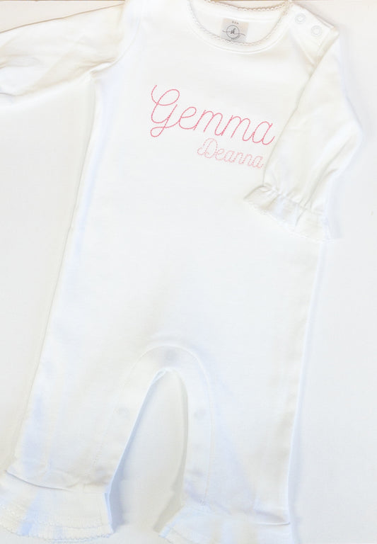 Ruffle Romper-Pink Thread