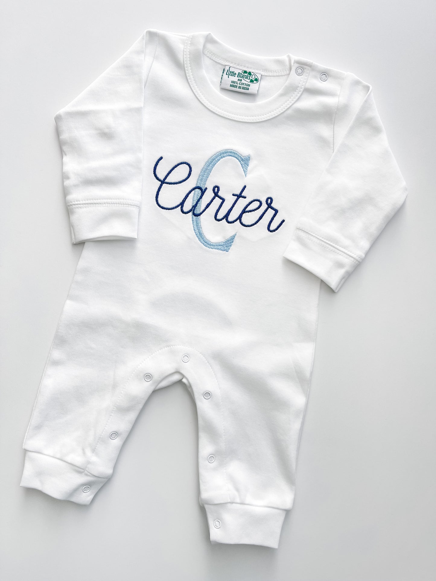 Navy and Blue Initial Romper